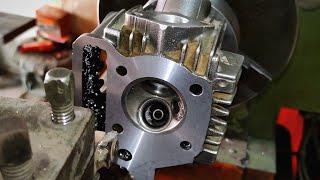 Resurface cylinder head on lathe machine - Zimbiker