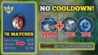 WHEN GLOBAL SUN ABUSE THIS NO COOLDOWN BUILD AND EMBLEM IN SOLO RANKED GAME! (must try) -MLBB