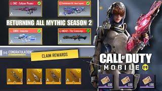 Season 2 All Retuning Mythic Weapons | Free Legendary Weapons ARMORY Event/Upcoming New bundles Codm