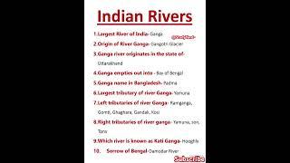 Indian river l MCQ on indian river l  gk questions and answers l Indian river system