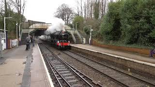 LMS 'Royal Scot' 46100 at Woodley Railway Station with 'The White Rose'