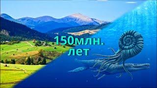 Карпаты Юрского периода. Древние ископаемые. Аммонит. Белемнит