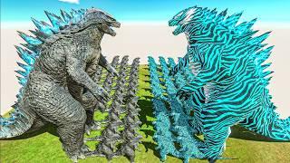 Legendary Godzilla War - Growing Godzilla 2014 VS Blue Tiger Godzilla, Size Comparison Godzilla