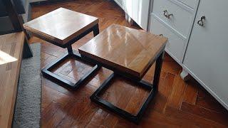 Stool DIY build industrial style at home. Taborety do stolika kawowego.