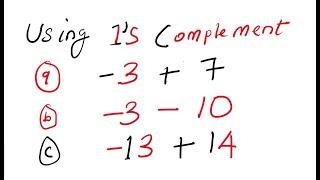 1s Complement - (Addition and Subtraction)