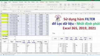 Hàm Filter trong excel 2021, excel 365 và Google sheet Lọc dữ liệu - Hay cực luôn