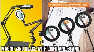 NAKOOS Magnifying Glass with Light and Stand