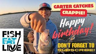 Catching Crappie on Carters Birthday Fish Eat Live