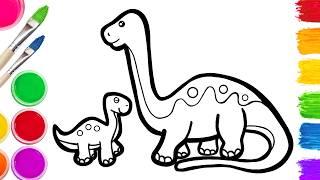 Drawing and Coloring Dinosaur | Easy Drawings