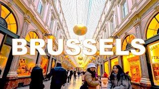 Brussels Walking tour through beautiful city center and  magnificent stylish Architectures