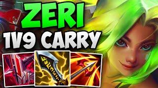 INSANE 1V9 CARRY GAMEPLAY BY A CHALLENGER ZERI! | CHALLENGER ZERI ADC GAMEPLAY | Patch 14.19 S14