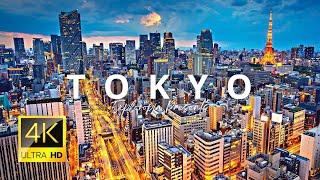 Tokyo, Japan  in 4K ULTRA HD 60 FPS - 1st Largest City in The World Drone View
