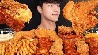 ASMR MUKBANG KFC BEST FRIED CHICKEN & CHICKEN BURGER & FRENCH FRIES EATING SOUNDS