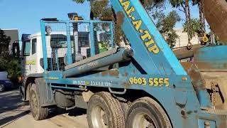 Dial A Tip Skip Bin Truck ready to load skip bin at Campbelltown