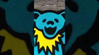 Crafting a small 2ft Grateful Dead Blue Dancing Bear Rug! #shorts #rugmaking #gratefuldead