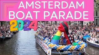 Amsterdam pride boat parade 2024 | Full program 4K 60FPS