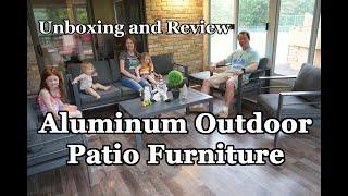  Amazon Outdoor Patio Furniture - Unboxing/Review - Aecojoy Aluminum Weatherproof 9 Seat Set