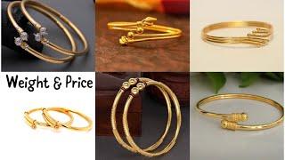 Latest Gold baby bangle designs with weight & Price | baby boy bangles gold