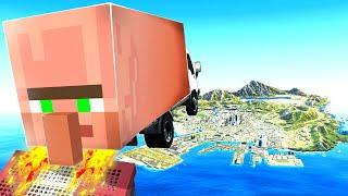 Jumping MINECRAFT CARS Across GTA 5! (Impossible!)