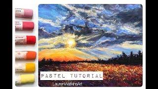 Painting a sunset using soft pastels and pan pastels