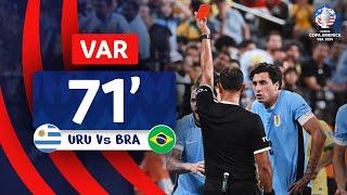 CONMEBOL Copa América | Revisión VAR - TARJETA ROJA | URUGUAY vs. BRASIL | Minuto 71