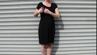 Breastmates Black Nursing Dress - how to Breastfeed