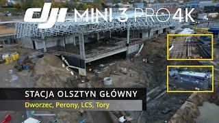 Olsztyn Główny - Dworzec, LCS, perony, tory - 30.10.2023 | DJI Mini 3 Pro 4K