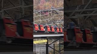  Cold rides on Lightning Rod in the rain  #lightningrod #dollywood #amusementpark #rollercoaster