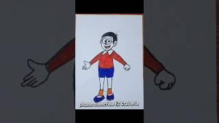 Sketch of cute nobita cartoon character/easy and fun drawing #easypencildrawing #art