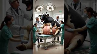 Rescue pregnant cow by doctors #humanity #cow #cowlover #animals #shortsfeed #doctor #emotional #ai