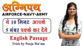 Agniveer English Passage Trick  Agniveer Airforce/Navy/Army English Classes | Agniveer English