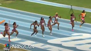 Melissa Jefferson wins women's 100m with a lean at USATF LA Grand Prix | NBC Sports