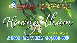  Karaoke HƯƠNG THẦM Thiếu Giọng Nữ | Song Ca Với Trình Lâm | Nhạc sống Full HD.