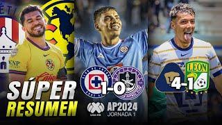 TODOS LOS PARTIDOS LIGA MX JORNADA 1  GOLES y TABLA GENERAL + ACCION 2024