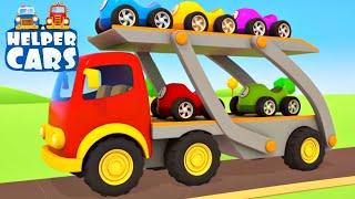 Learn colors for kids and numbers for children with Helper Cars! Cars cartoons for babies.