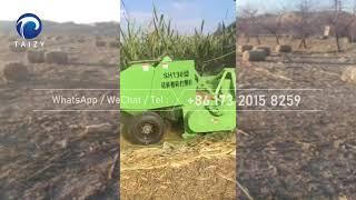 Round silage,straw, stalk harvester and baler machine, picking and bundling machine