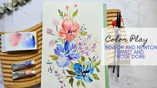 Color Play: Watercolor Florals Using Smalt and Rose Dore