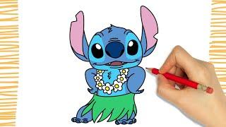 How to Draw HAWAII STITCH I Easy