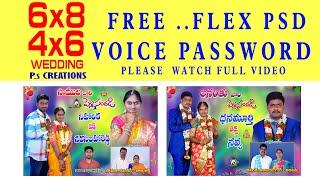 FREE WEDDING FLEX BANNERS  | Design In Photoshop 2022 | PS CREATIONS | 4 places Voice password |