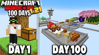 I Survived 100 Days in SKYBLOCK in 1.21 Hardcore Minecraft