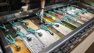 이탈리안 전통! 50가지맛 수제 생과일 젤라또 아이스크림 몰아보기 TOP3 / Italian gelato ice cream making / korean street food