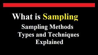 what is sampling in research l Sampling Methods | Types and Techniques Explained