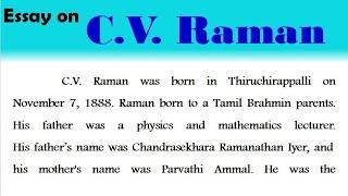 CV Raman biography in English 2023 Essay on CV Raman in English CV Raman essay in English