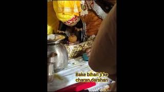 SRI BAKE BIHARI JI KE CHARAN DARSHAN #trending #bhakti #radha #shyam 