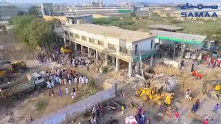 Karachi Blast - Aerial Footage of Shershah Explosion Aftermath - SAMAA TV