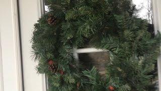 HANG a wreath on a metal door with a hard drive magnet