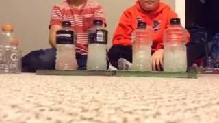 Water bottle flip tricks