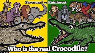 Crocodile Got Lost! Help Me Find My Way Back Home! | Rainforest | Learn Animal Habitats for Kids