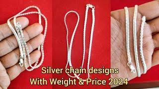 silver chain designs with weight and price 2024/new silver chain designs with price