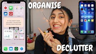 ORGANISE AND DECLUTTER YOUR PHONE | EASY 4 step tutorial | What's on my iPhone